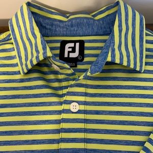 FootJoy golf shirt green blue stripes Large NWOT